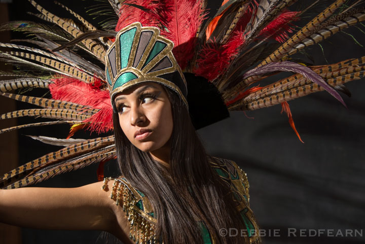Aztec dancer by Debbie Redfearn. Small Flash Lighting workshop