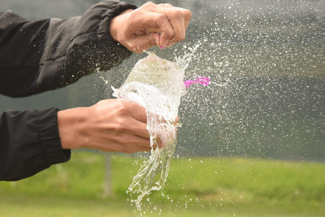 Bursting water balloons